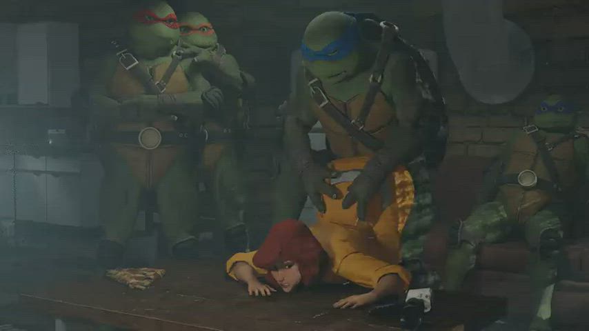 April O'Neil teaching Leonardo [Teenage Mutant Ninja Turtles] (crisisbeat)