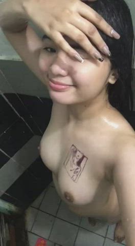 bath fingering indonesian pussy tits clip