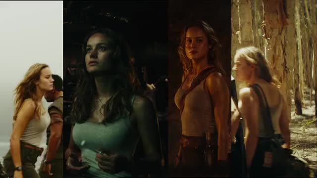Brie Larson - Kong: Skull Island (2017) - split-screen mini-loop, tank top