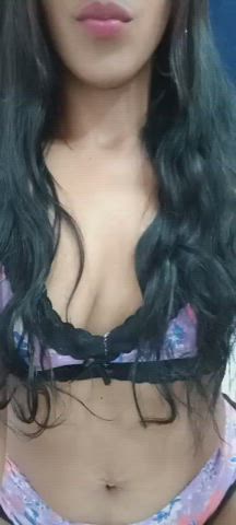 latina lingerie model seduction small tits toy webcam clip