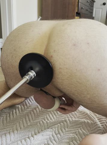 anal play bubble butt chastity fuck machine male masturbation vibrator clip