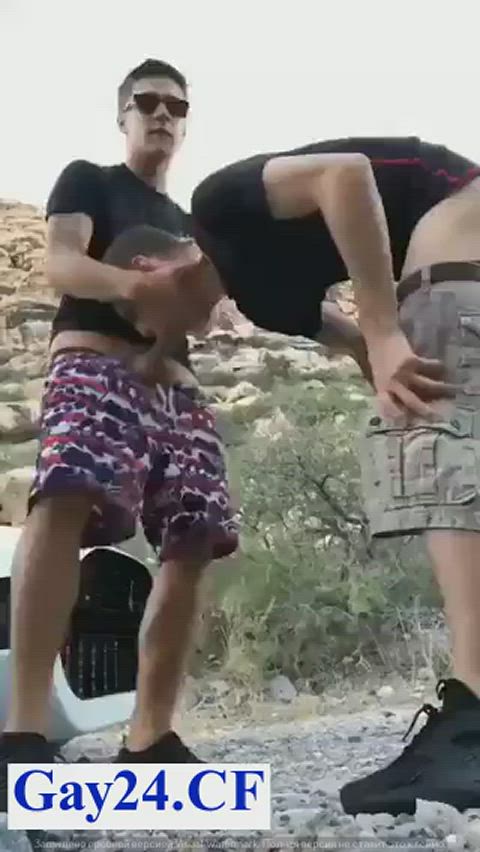 blowjob gay outdoor public clip