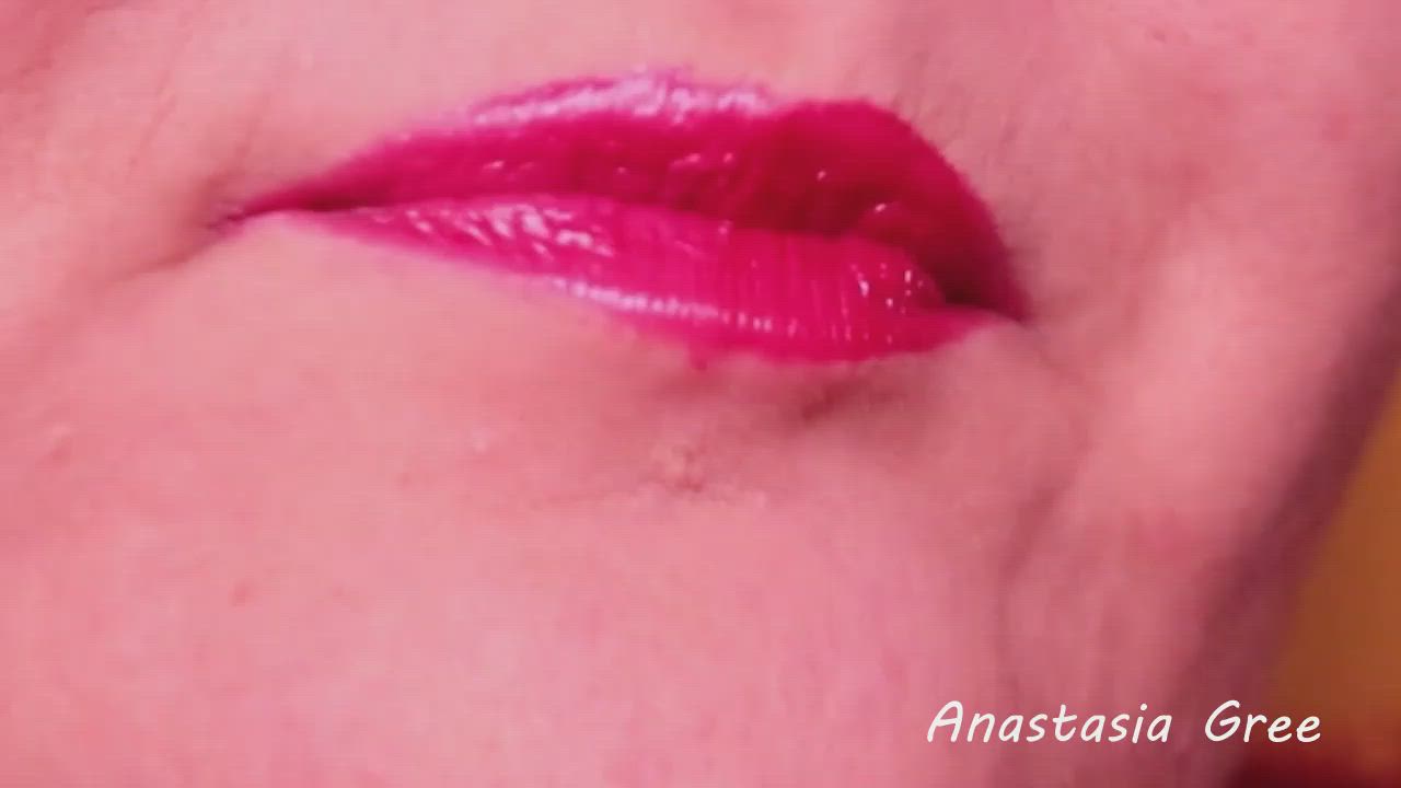 Close Up Fetish Lips Lipstick Lipstick Fetish Tongue Fetish clip