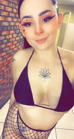 big tits bikini boobs fishnet tattoo clip