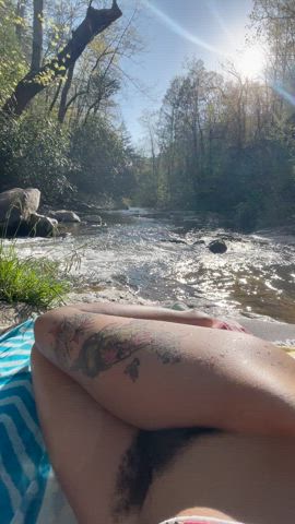 ebony hairy hairy pussy legs long legs natural outdoor tattoo tattooed clip