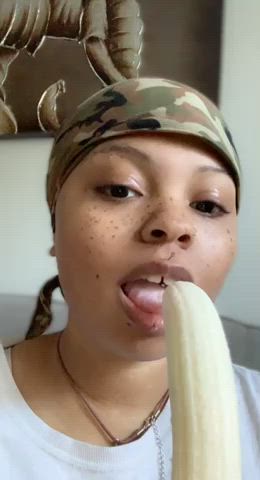 blowjob ebony eye contact clip