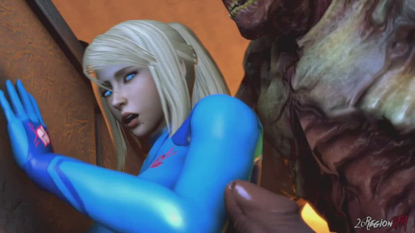 Samus Gets Cock Rubbed on her Ass Cheeks