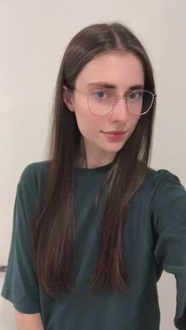 brunette glasses long hair clip