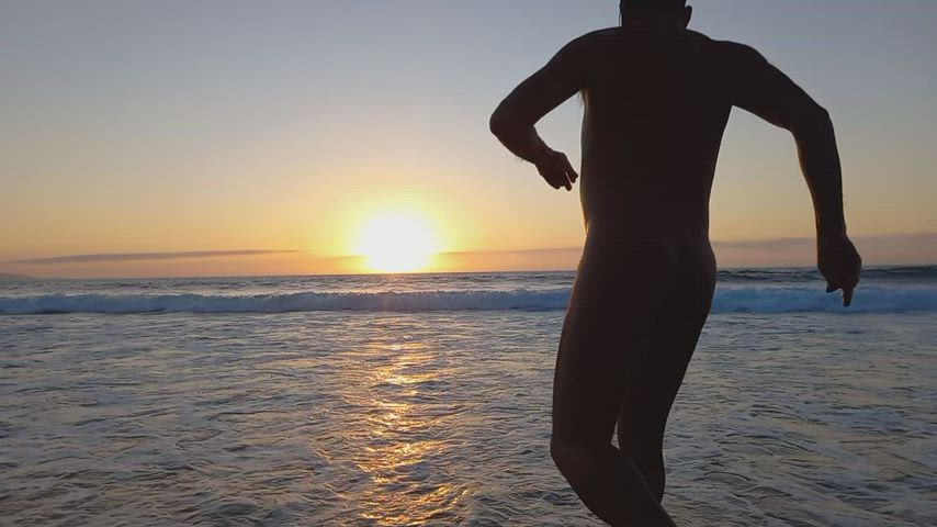 beach exhibitionist naked nude art nudist nudity watersports wet clip