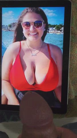 cum on tits huge tits tribute clip