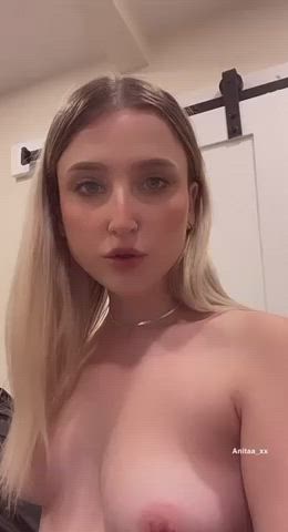 come watch this pretty face and perky tits over on my Free OF, I love anal, squirting,