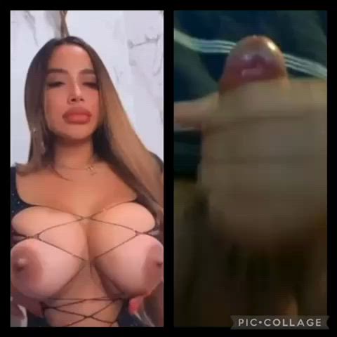 amateur babecock big dick big tits cum cumshot split screen porn clip