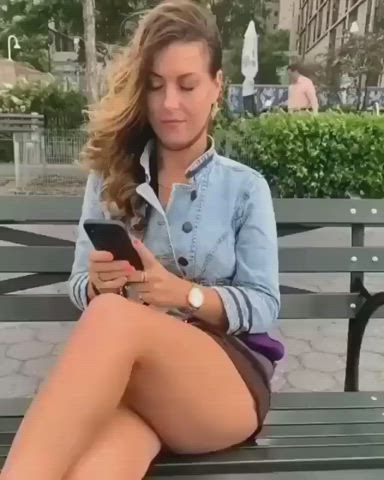 blonde panties public pussy clip