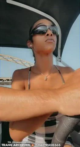 Big Dick Big Tits Boat Ebony Girl Dick Public Skirt Trans Uncut Porn GIF by sokazy4u