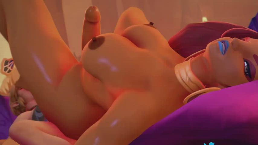 animation big dick big tits eye contact feet futanari clip