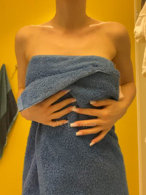 asian babe big tits boobs brunette shower tits towel clip