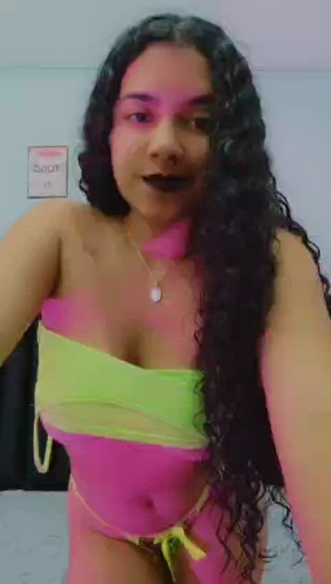 big tits curly hair dancing latina lingerie milf pretty sensual tits topless clip