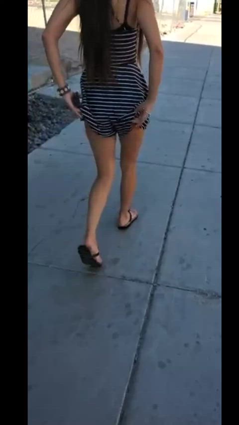 First time flashing ass in public