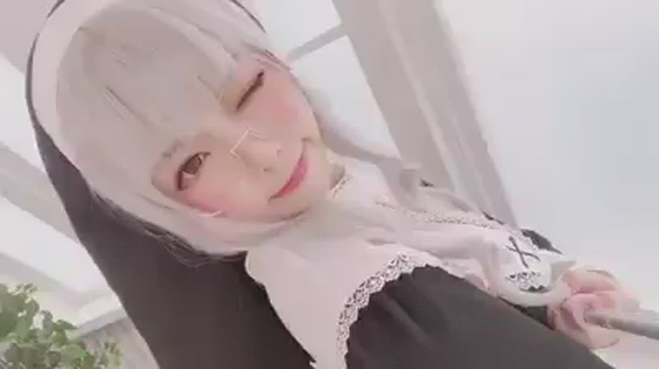 Asian Cosplay Nun clip