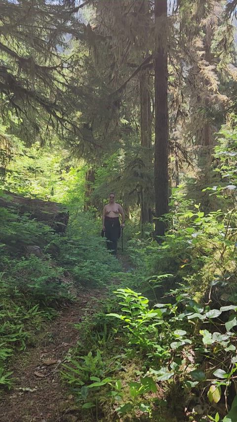 hiking topless trans trans woman trans girls transexual transgender exposed-in-public