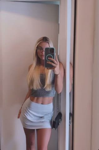 abs blonde college dress glasses gymnast teen tight pussy tiktok clip