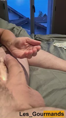 [OC] I love massaging his big cock with oil so that it is sensual in slow motion