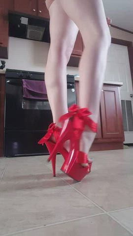 Red heels With my long legs