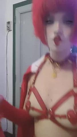 cosplay costume petite teasing teen tits clip