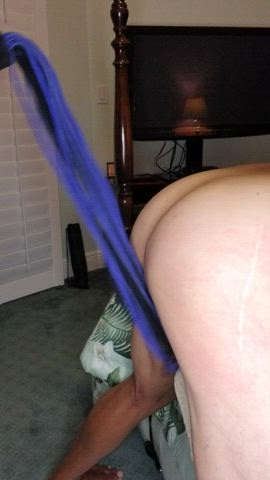 My 60+ wi[f]ey spanking [m]e for being naughty. She caught my junk a couple times