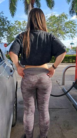 Flashing my ass while pumping gas