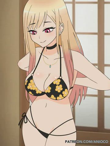 Marin Kitagawa - taking off her bikini top (Anioco) [My Dress up Darling, Sono bisque