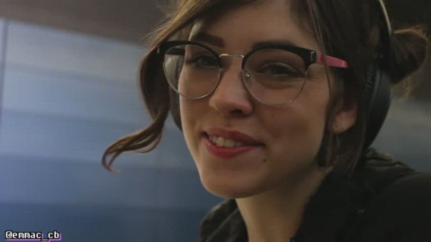 cute girlfriend glasses role play smile clip
