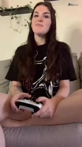 Cute Gamer Girl Pussy Porn GIF