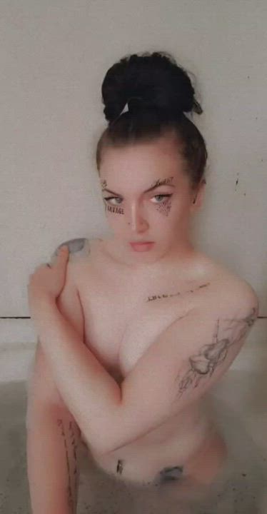 Bath Bathroom Bathtub Goth Kinky Petite Pierced Piercing Small Tits Soapy Tattoo
