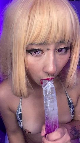 anime asian blonde blowjob camgirl cute hentai natural tits petite tits clip