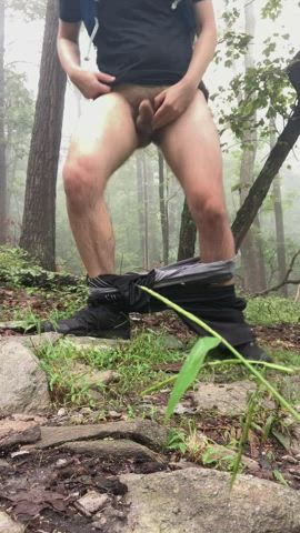 big balls big dick jerk off outdoor public clip