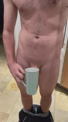 big mug, bigger dick hiding behind it