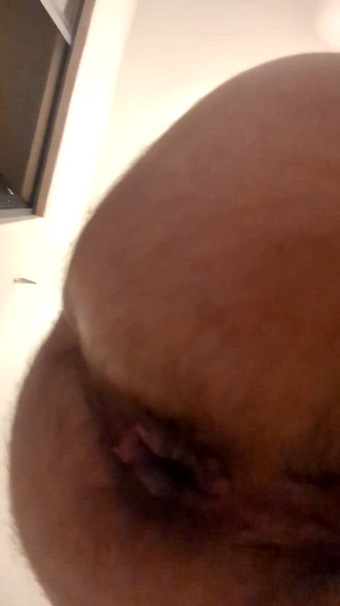 Pushing some cum out of my battered hole 