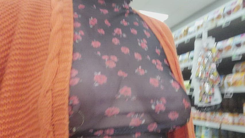 My new tops just arrived in the mail! Tits out shopping!
