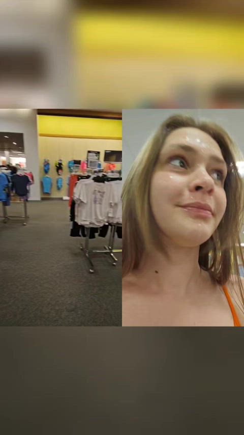 My first cumwalk in Kohls after giving head in the dressing room! (OC)