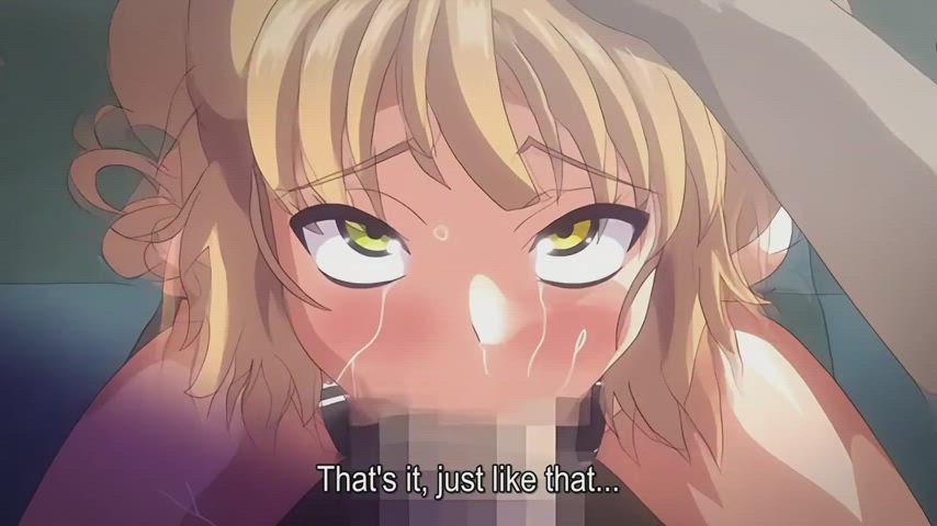 ahegao animation anime blowjob cum in mouth eye contact forced hentai pov clip