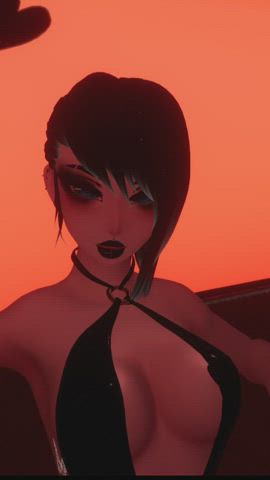 anime boobs cartoon domination dominatrix domme femdom goth vr clip