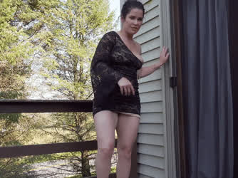 Brunette Dress Heels Nylons Outdoor Pantyhose Pornstar Sammi Starfish Upskirt clip