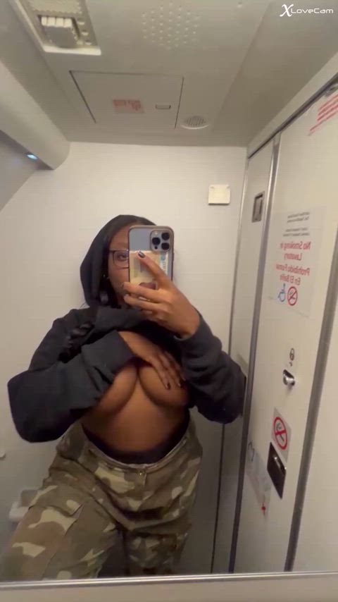 Airplane Amateur Big Tits Ebony gonewild by xlove