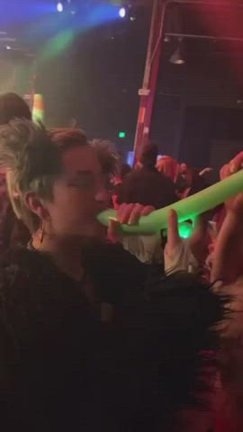 My gf making me swallow a balloon at a rave hehe