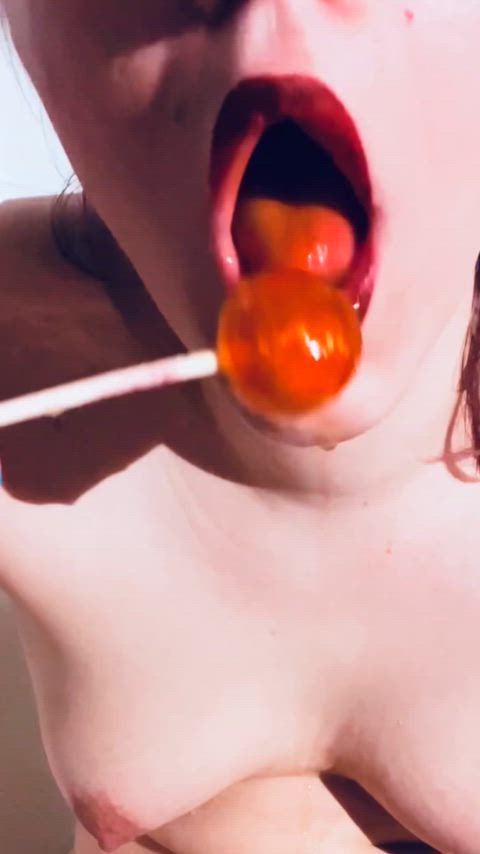 drooling over a lollipop