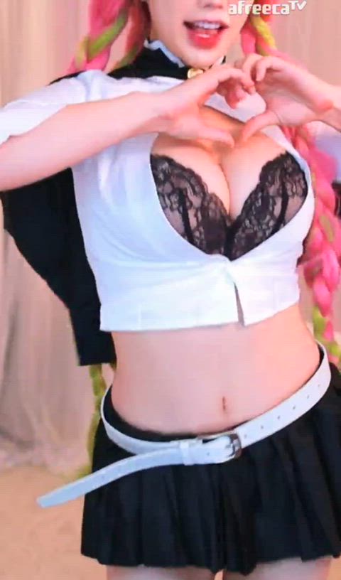 asian big tits cosplay costume cute korean natural tits clip