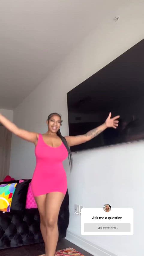 black bodysuit bouncing bouncing tits natural tits clip