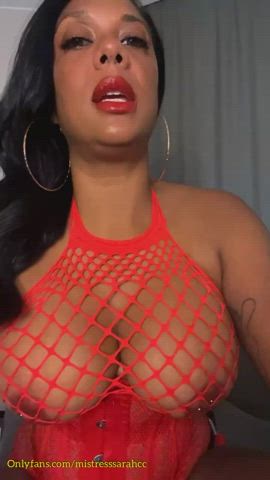 Fantasy Femdom Fishnet MILF Mistress POV Tits clip