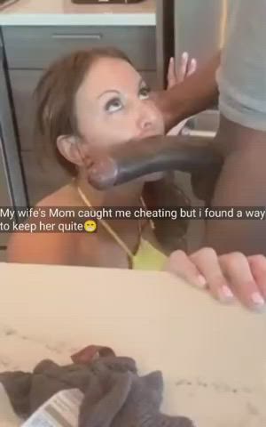 BBC Big Dick Big Tits Blowjob Caption Cheating Kitchen MILF Mom clip